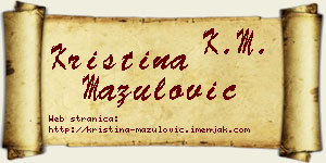 Kristina Mazulović vizit kartica